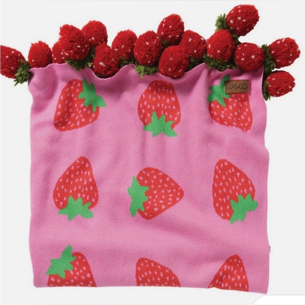 Kip & Co Strawberry Delight Knitted Blanket